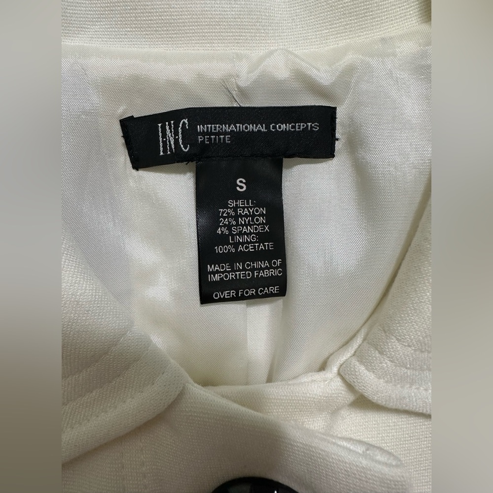 INC International Concepts Women’s Ivory Overcoat Coat Dress Size S - Picture 7 of 7